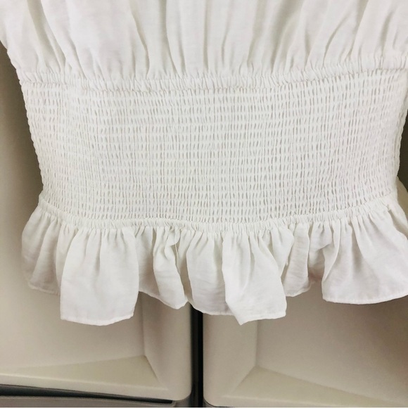 NWT KEEPSAKE the label white secure blouse, cinched waist,puffy sleeves women XS - Picture 12 of 13